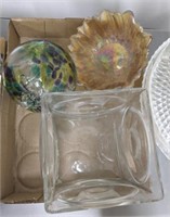 DECORATIVE GLASS, CANISTER, ORNAMENT BLOWN
