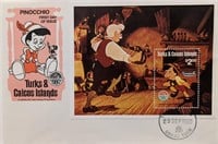 Turks & Caicos 1980 Pinocchio Souvenir First Day C
