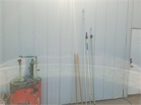 (3) Extension Poles for Painting, (2) Wood Handles