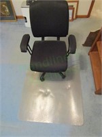 Desk Chair on Wheels with Office Floor Mat