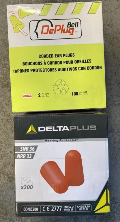 2x Hearing protection boxes