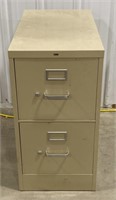 (W) 
Metal 2 Tier Filing Cabinet 
Locked, does