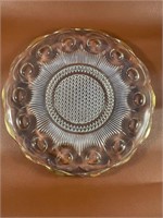 1940's Pressed Glass Thumbprint Serving Plate