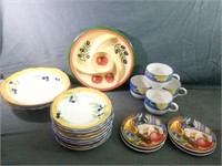 Colorful Dishes Including 2 Large Serving Bowls