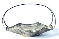 Sterling Silver Pierced Handled Basket, 225.5g