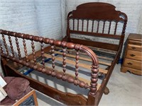 Full size wood bed frame. Measures almost 57in
