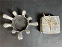 Water Splash Metal Jewelry Tray, Stone Coasters