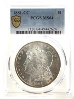 1881-CC Morgan Dollar PCGS MS-64