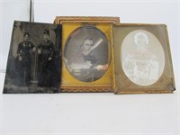 LOT OF 3 EARLY TIN TYPES