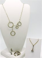 (4)Eiffel Tower Necklace & Fashion Jewelry 925