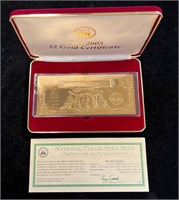 2005 $2 Gold Leaf Certificate Commemorative Note