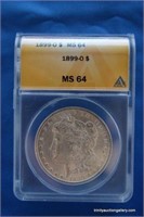 1899-0 Silver Morgan MS64 $1 Dollar Coin