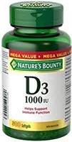 Sealed Nature's Bounty Vitamin D3, 500 Softgels