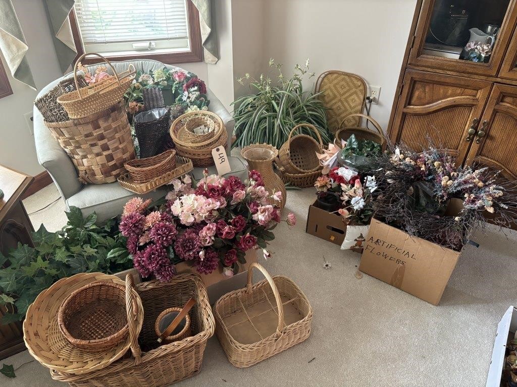 BASKETS & ARTIFICAIL FLOWERS