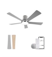 52 Inch Outdoor Ceiling Fan with Light, Flush