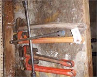 (4) Pipe wrenches and one four way