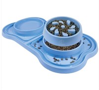 Dog and Cat Bowls Set and Treat Dispensing Toy