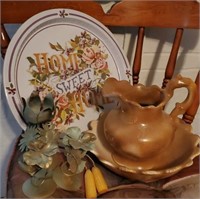 Home Sweet Home tray, ceramic bowl & pitcher