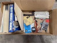 Misc. books/guides, drill sizers, battery tester