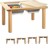 ULN-FUNLIO Wooden Sensory Table with 2 Bins for To