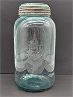 1869 The Queen Teal HG Monogram Jar