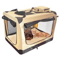 Fhiny Portable Dog Crate, Soft Puppy Travel Crate
