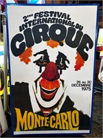3ft x 2ft Cirque Monte Carlo Clown Poster Sign