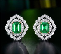 1.5ct natural Colombian green emerald ring