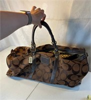 Coach Brown Signature Overnight Duffle Bag 40257