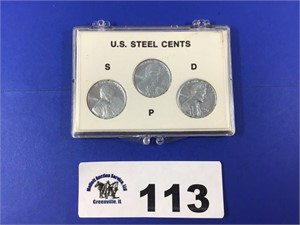 UNITED STATES STEEL CENTS SET S-P-D