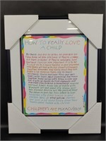 How To Really Love A Child Framed Rainbow Saying