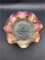 Carnival Glass Northwood Amethyst Sunflower Bowl