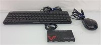 Wired keyboard and mouse and HDMI splitter