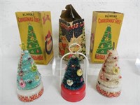 Lot of 3 Battery Operated Christmas Trees