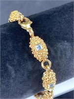 Dian Malouf Gold over Silver 14K Topaz Bracelet
