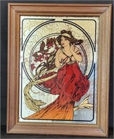 Alphonse Mucha Nude Lady Framed Mirror Art