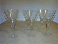 Vtg. Etched Glass Cordial Glasses