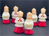 Vintage Christmas Choir Boy Girl Candles