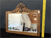 Antique Carved Oak Mirror