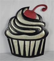 Cupcake Embossed Metal Sign