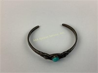 Old pawn Native American silver & turquoise baby