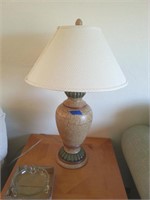 TABLE LAMP #2, BEIGE, GREEN, BROWN
