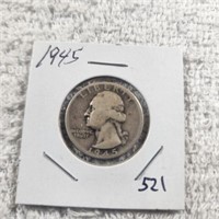 1945 Washington Silver Quarter