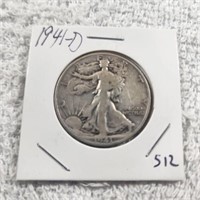 1941D Walking Liberty Silver Half Dollar