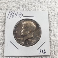 1964D Kennedy Silver Half Dollar