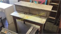 Antique table and drawer shelf