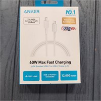 Anker A81F6H21-1 60 Watt USB-C to USB Braided Cabl