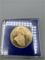 22ct Gold Plated Medallion Thomas Jefferson Montic