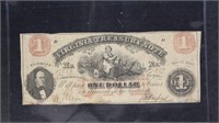 1862 Virginia Obsolete Currency $1 Treasury Note V
