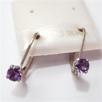 Silver Amethyst Earrings